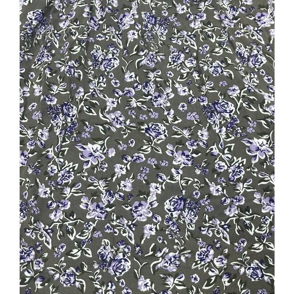 Woman Within Floral Button Down Blouse Top Green Size 3X Flowy Cottage Prairie - Picture 4 of 11